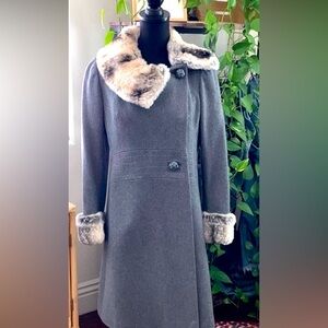 Vintage 50s/60s Anthony Charles Gray Wool FurTrim Coat